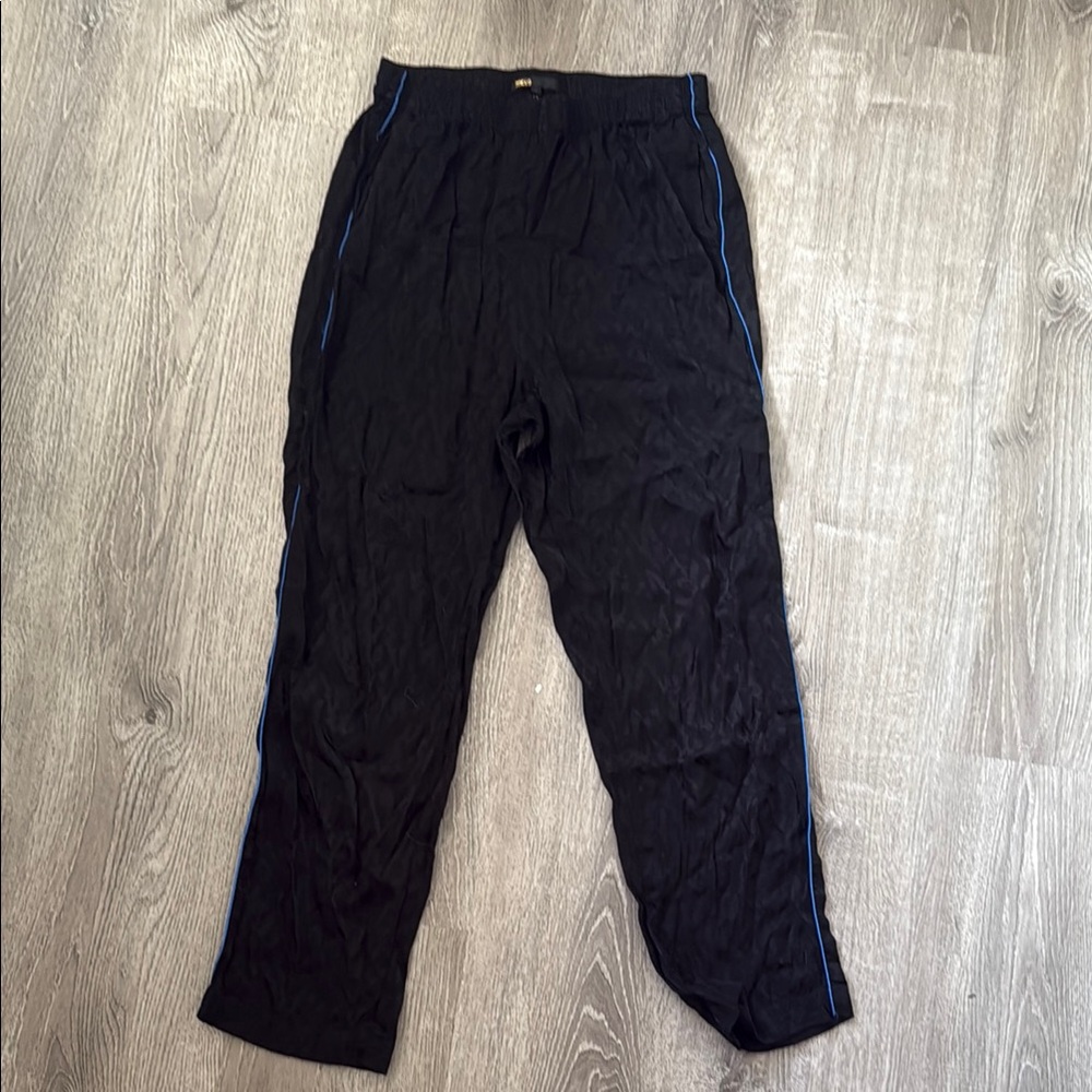 Maje Black Trousers with Elastic Waistband and Relaxed Fit